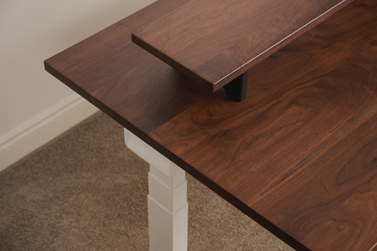 Walnussholz Vernal Core3 Massivholz Höhenverstellbarer Schreibtisch Weiß-5