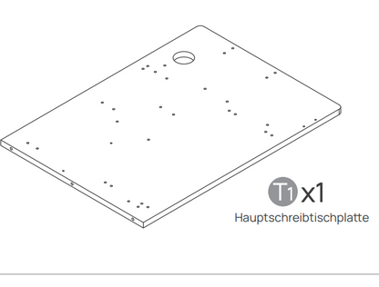 V0.7 L-förmiger Schreibtisch – Walnussfarbe – 180×150×2,5 cm – HJA Haupttischplatte – rechte Seitenplatte(für Ihre vorherige Bestellung)