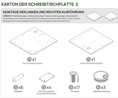 V0.7 L-förmige Tischplatte – Helles Walnussholz – 200×180×2,5 – Linke Seitenplatte(für Ihre vorherige Bestellung)