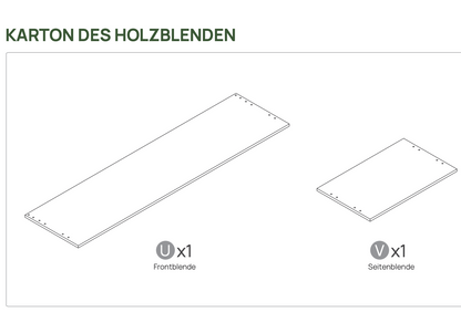 V0.7 L-förmige Sichtblende – Walnussholz – 178 × 65 cm (für Ihre vorherige Bestellung)