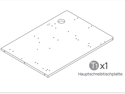 V0.7 L-förmige Tischplatte – helles Walnussholz – 200 × 150 × 2,5 cm – Haupttischplatte links (für Ihre vorherige Bestellung)
