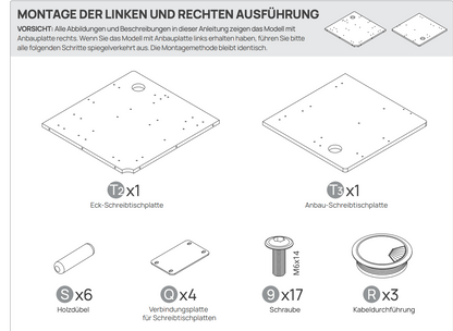 V0.7 L-förmige Tischplatte – helles Walnussholz – 200 × 150 × 2,5 cm – Side Desktop (für Ihre vorherige Bestellung)