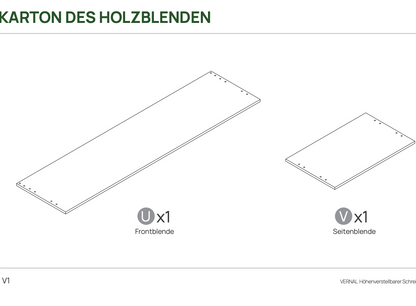 V0.7 L-förmige Sichtschutzblende – Walnussfarbe – 158×65 cm(für Ihre vorherige Bestellung)