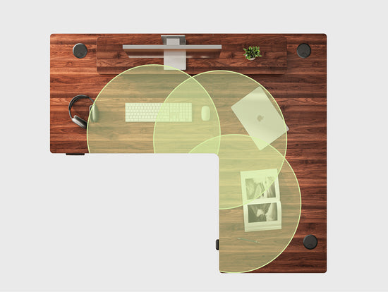 L-Layout: Dreifacher Raum, eine Drehung