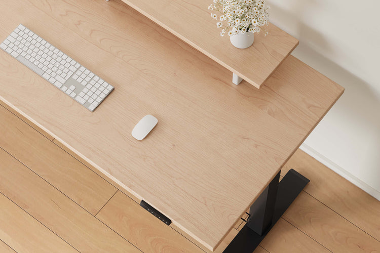 Ahornholz Vernal Massivholz Höhenverstellbarer Schreibtisch 2025  Schwarz-4