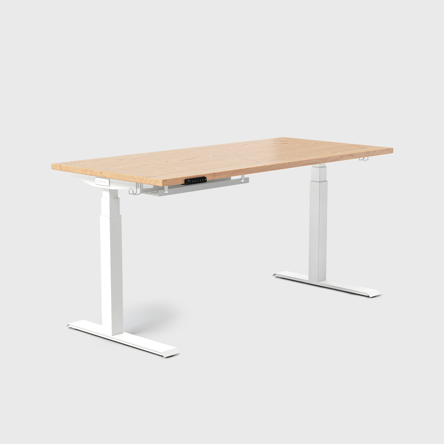 Ahornholz Vernal Massivholz Höhenverstellbarer Schreibtisch 2025  Weiß -1