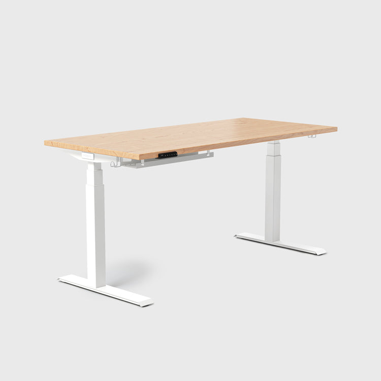 Ahornholz Vernal Massivholz Höhenverstellbarer Schreibtisch 2025  Weiß -1