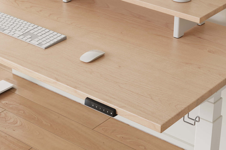 Ahornholz Vernal Massivholz Höhenverstellbarer Schreibtisch 2025  Weiß -4