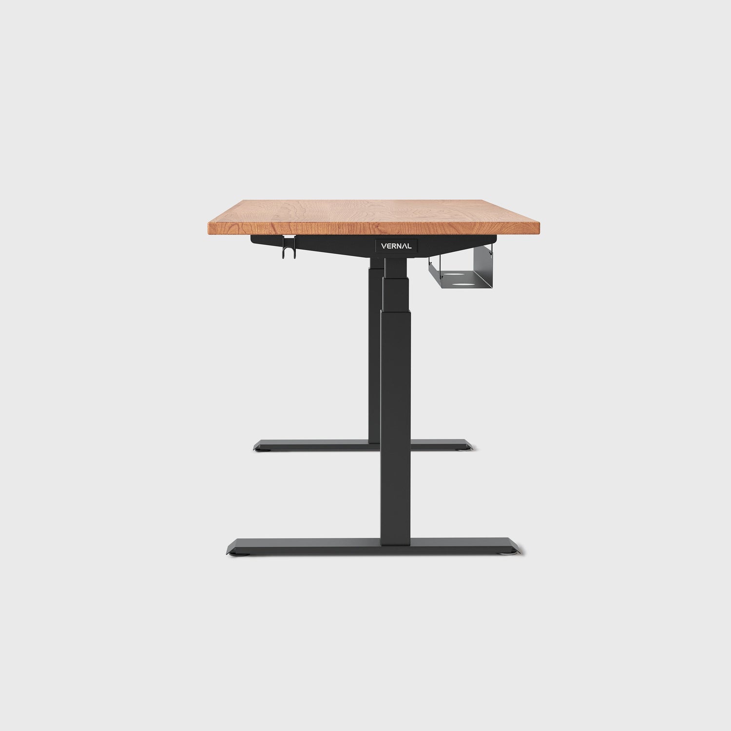 Kirschholz Vernal Massivholz Höhenverstellbarer Schreibtisch 2025 Schwarz-3
