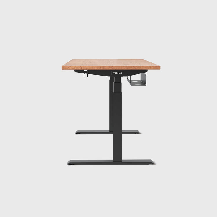 Kirschholz Vernal Massivholz Höhenverstellbarer Schreibtisch 2025 Schwarz-3