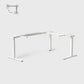 L-förmige Höhenverstellbarer Eckschreibtisch Weiß Gestell-1