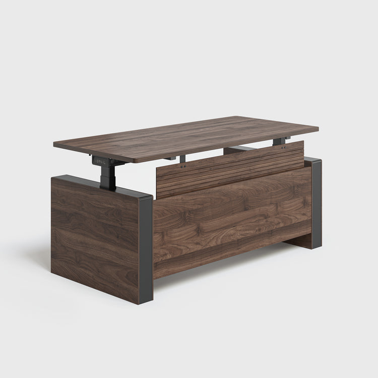 Walnussbaum Vernal Höhenverstellbarer Chefschreibtisch Mit Paneel-3