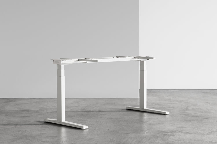 höhenverstellbarer Schreibtisch Weiß Gestell-1