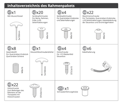 Schraubensatz – V0.6 Rahmen – Schwarz