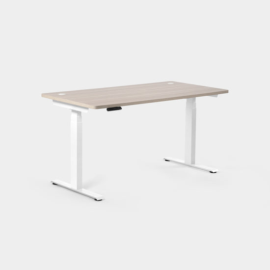 Höhenverstellbarer Schreibtisch-Heller Walnussbaum/Weiß