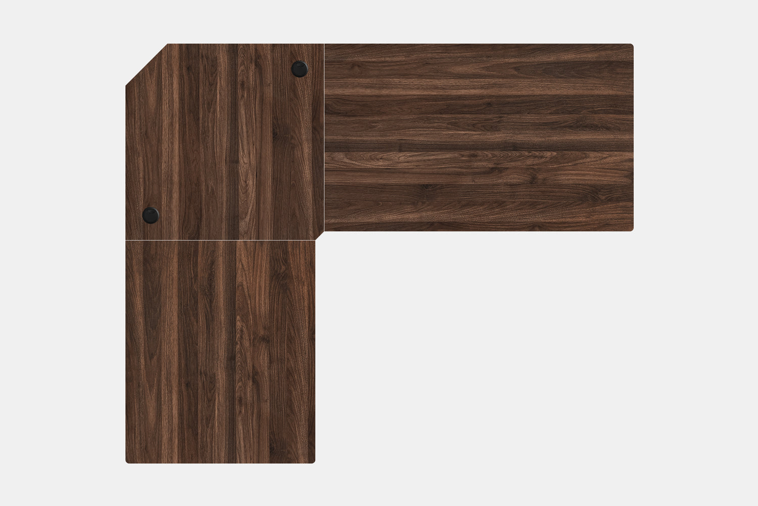Eck-Form Tischplatte Walnussbaum 183 x 152